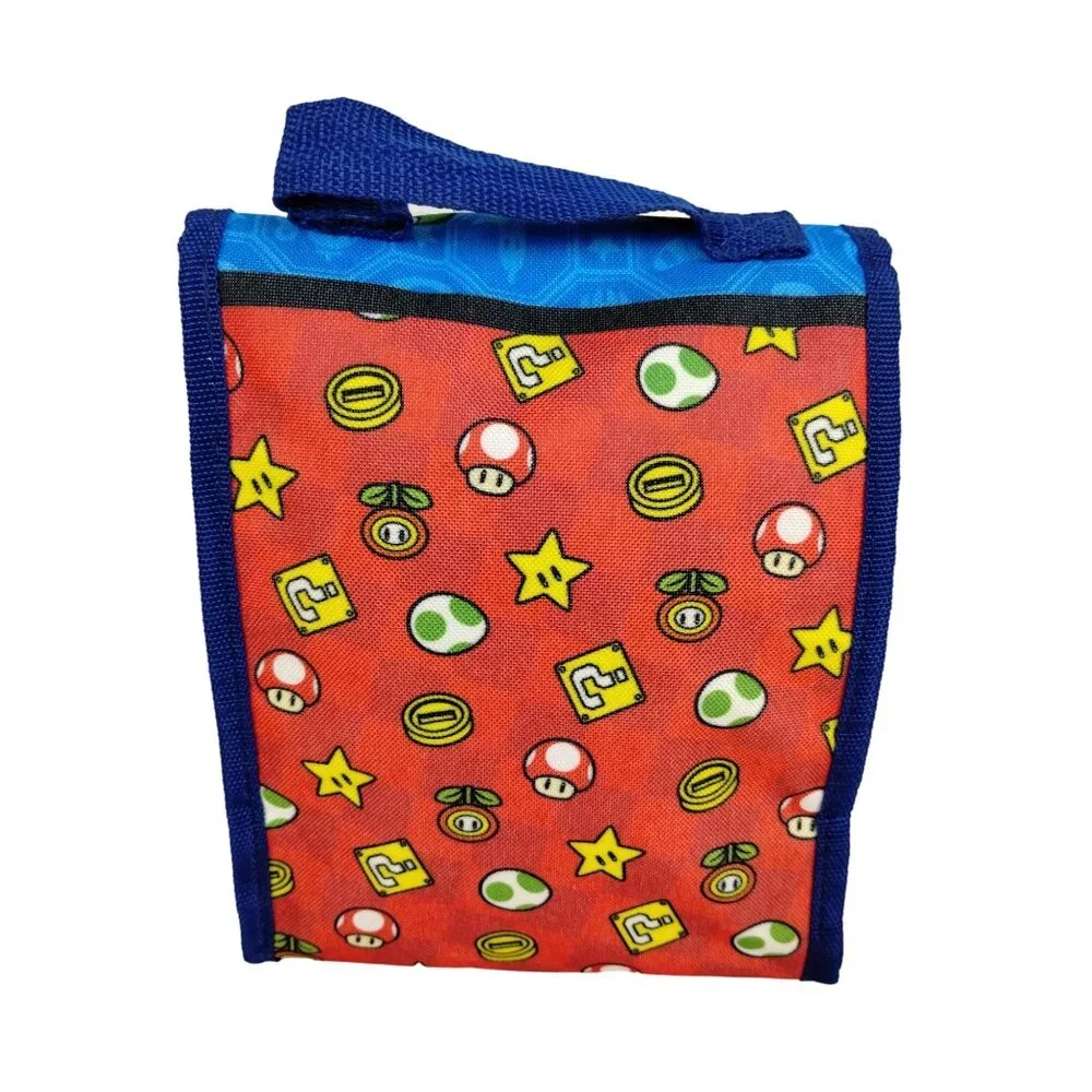 Nintendo 2018 Super Mario Insulated Lunch Bag and Pencil Pouch Holders 3 pieces